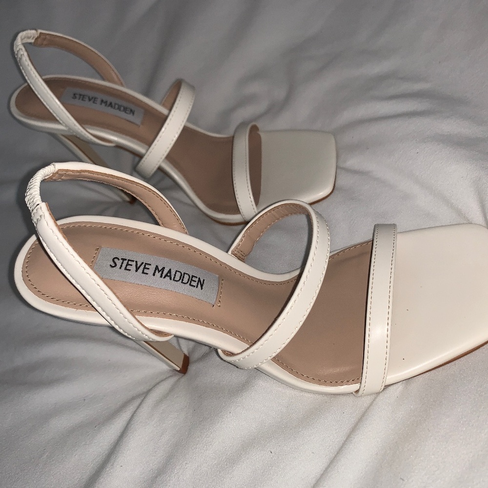 White Steve Madden Gracey Sandal Heels